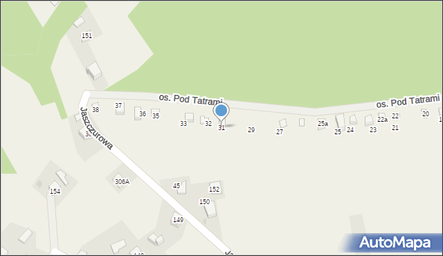 Jaszczurowa, Osiedle Pod Tatrami, 31, mapa Jaszczurowa