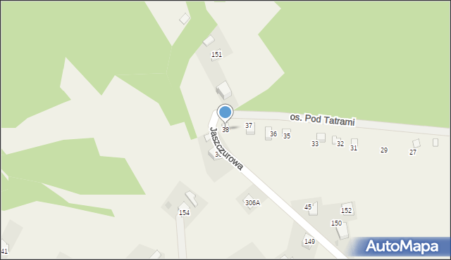 Jaszczurowa, Osiedle Pod Tatrami, 38, mapa Jaszczurowa