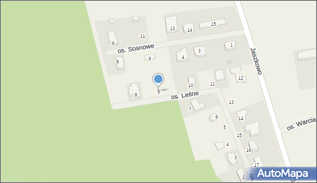 Jaszkowo, Osiedle Leśne, 9, mapa Jaszkowo
