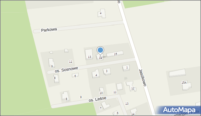 Jaszkowo, Osiedle Sosnowe, 14, mapa Jaszkowo