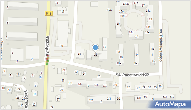 Jawiszowice, Osiedle Paderewskiego Ignacego Jana, 12, mapa Jawiszowice