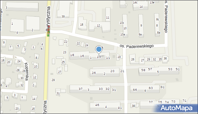 Jawiszowice, Osiedle Paderewskiego Ignacego Jana, 1/3, mapa Jawiszowice