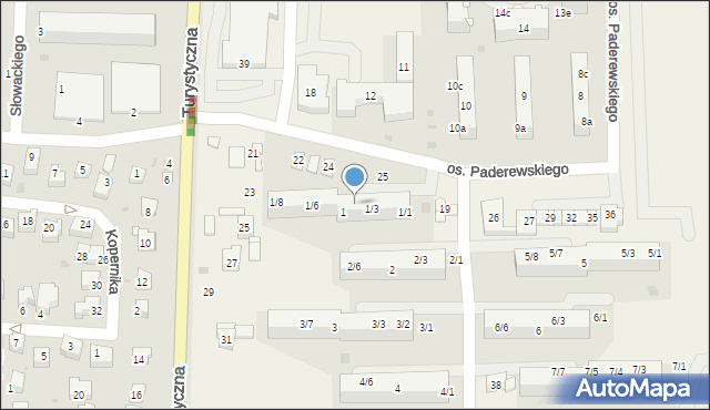 Jawiszowice, Osiedle Paderewskiego Ignacego Jana, 1/4, mapa Jawiszowice