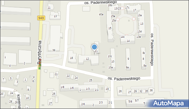 Jawiszowice, Osiedle Paderewskiego Ignacego Jana, 11a, mapa Jawiszowice