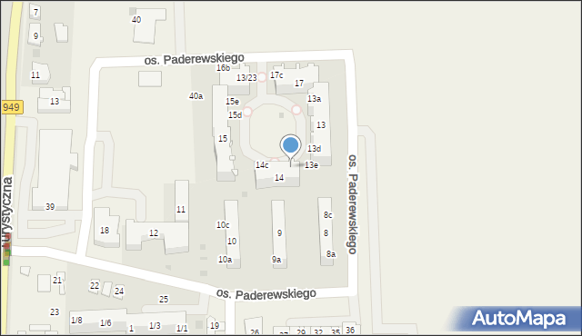 Jawiszowice, Osiedle Paderewskiego Ignacego Jana, 14a, mapa Jawiszowice