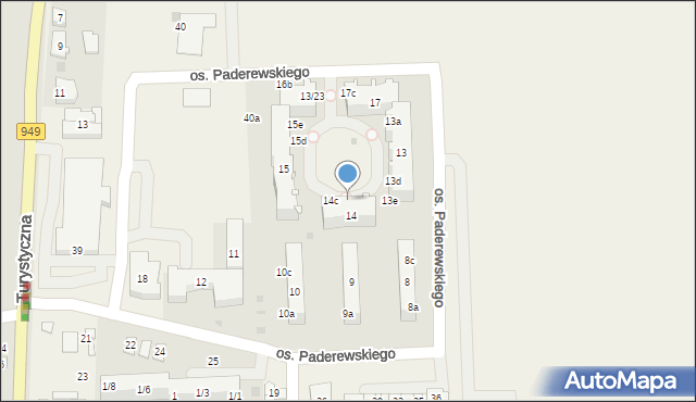 Jawiszowice, Osiedle Paderewskiego Ignacego Jana, 14b, mapa Jawiszowice