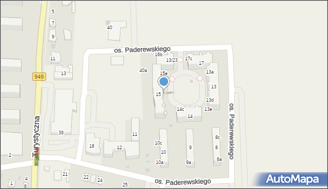 Jawiszowice, Osiedle Paderewskiego Ignacego Jana, 15b, mapa Jawiszowice