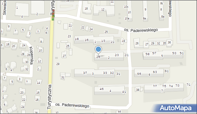 Jawiszowice, Osiedle Paderewskiego Ignacego Jana, 2/6, mapa Jawiszowice