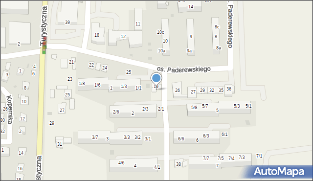 Jawiszowice, Osiedle Paderewskiego Ignacego Jana, 20, mapa Jawiszowice