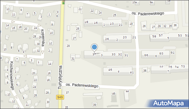 Jawiszowice, Osiedle Paderewskiego Ignacego Jana, 3/7, mapa Jawiszowice