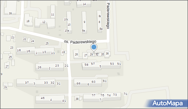 Jawiszowice, Osiedle Paderewskiego Ignacego Jana, 30, mapa Jawiszowice