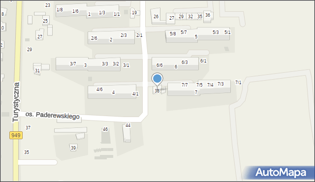 Jawiszowice, Osiedle Paderewskiego Ignacego Jana, 38, mapa Jawiszowice