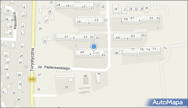 Jawiszowice, Osiedle Paderewskiego Ignacego Jana, 4/3, mapa Jawiszowice