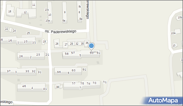 Jawiszowice, Osiedle Paderewskiego Ignacego Jana, 5/3, mapa Jawiszowice