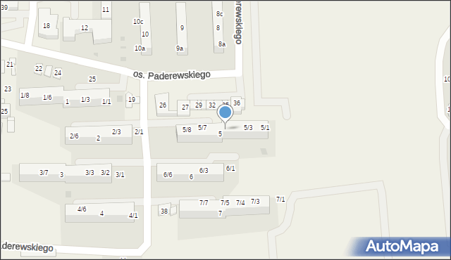 Jawiszowice, Osiedle Paderewskiego Ignacego Jana, 5/5, mapa Jawiszowice