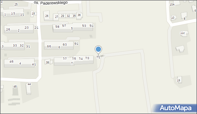 Jawiszowice, Osiedle Paderewskiego Ignacego Jana, 7/1, mapa Jawiszowice