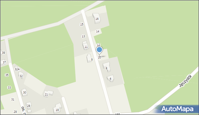 Jęczydół, Osiedle na Polanie, 10, mapa Jęczydół