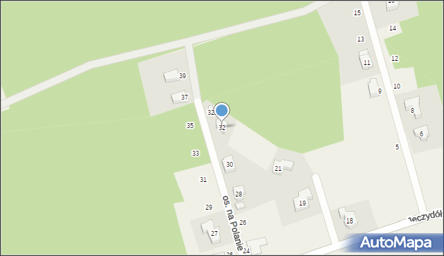 Jęczydół, Osiedle na Polanie, 32, mapa Jęczydół