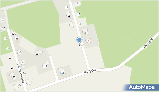 Jęczydół, Osiedle na Polanie, 5, mapa Jęczydół