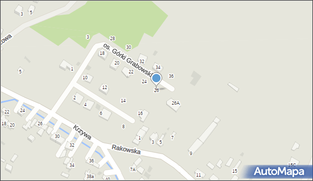 Jędrzejów, Osiedle Górki Grabowskie, 26, mapa Jędrzejów