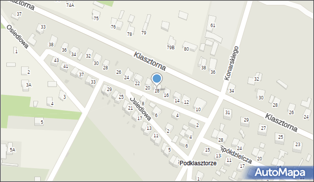 Jędrzejów, Osiedlowa, 18, mapa Jędrzejów