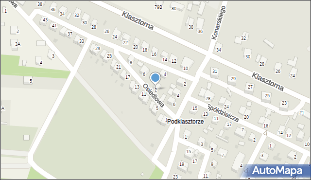 Jędrzejów, Osiedlowa, 2, mapa Jędrzejów