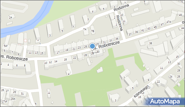 Jelenia Góra, Osiedle Robotnicze, 28, mapa Jelenia Góra