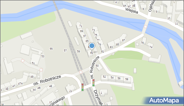 Jelenia Góra, Osiedle Robotnicze, 61, mapa Jelenia Góra