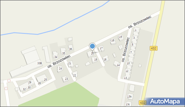 Jerka, Osiedle Brzozowiec, 20, mapa Jerka