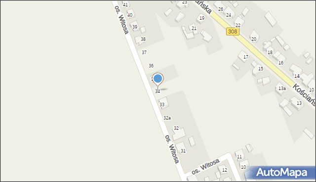 Jerka, Osiedle Witosa Wincentego, 34, mapa Jerka