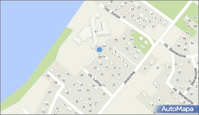 Jesiona, Osiedle Letnie, 16, mapa Jesiona