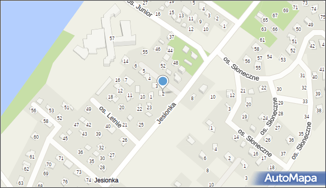 Jesiona, Osiedle Letnie, 2, mapa Jesiona