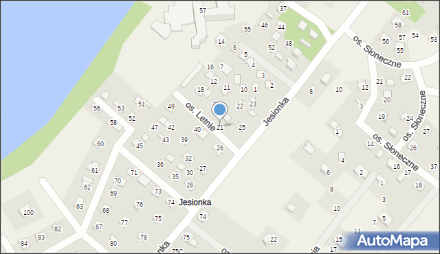 Jesiona, Osiedle Letnie, 21, mapa Jesiona