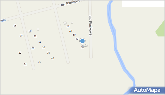 Jesiona, Osiedle Piaskowe, 56, mapa Jesiona