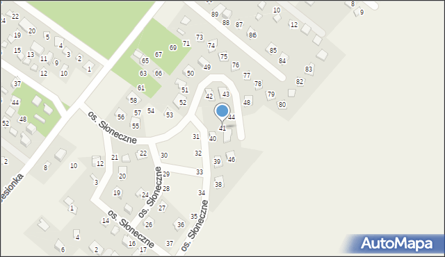 Jesiona, Osiedle Słoneczne, 41, mapa Jesiona