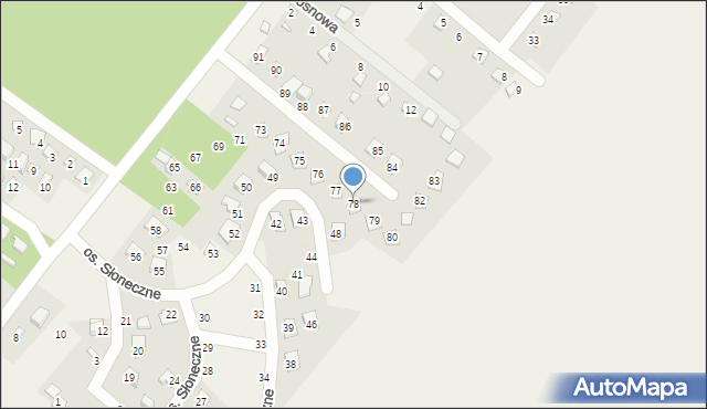 Jesiona, Osiedle Słoneczne, 78, mapa Jesiona