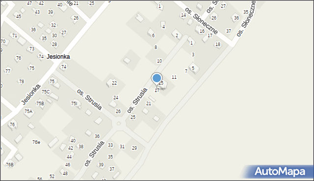 Jesiona, Osiedle Strusia, 17, mapa Jesiona
