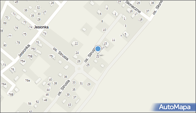 Jesiona, Osiedle Strusia, 21, mapa Jesiona