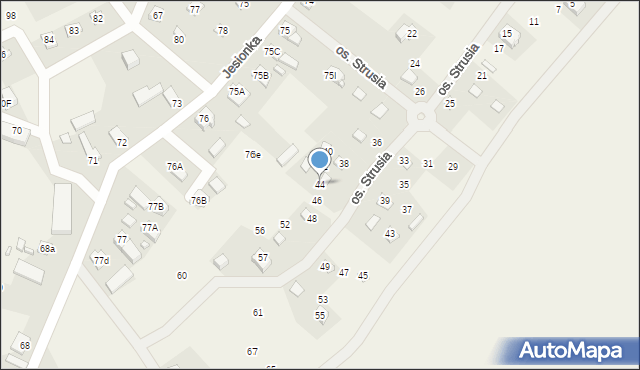 Jesiona, Osiedle Strusia, 44, mapa Jesiona