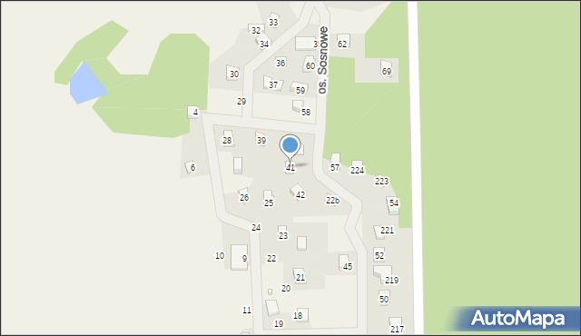 Jeziorna, Osiedle Sosnowe, 41, mapa Jeziorna