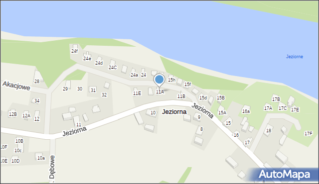 Jeziorna, Osiedle Akacjowe, 11A, mapa Jeziorna