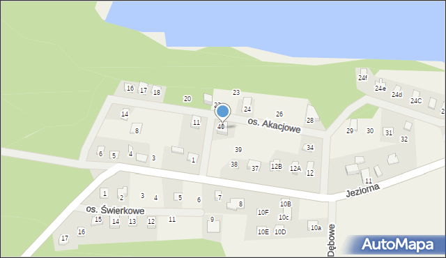 Jeziorna, Osiedle Akacjowe, 41, mapa Jeziorna
