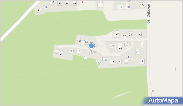 Jeziorna, Osiedle Dębowe, 10, mapa Jeziorna