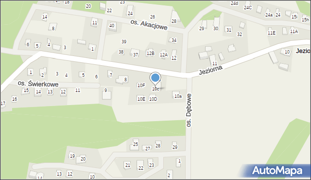 Jeziorna, Osiedle Dębowe, 10C, mapa Jeziorna