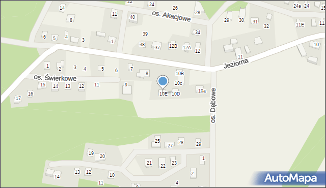 Jeziorna, Osiedle Dębowe, 10E, mapa Jeziorna