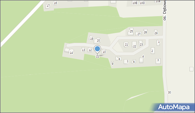 Jeziorna, Osiedle Dębowe, 11, mapa Jeziorna