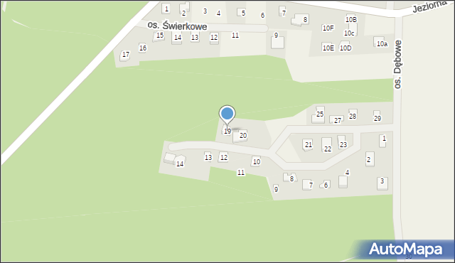 Jeziorna, Osiedle Dębowe, 19, mapa Jeziorna