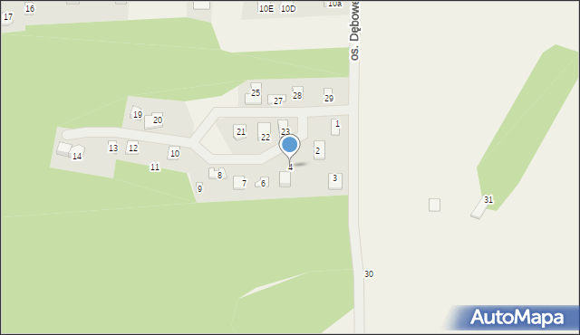Jeziorna, Osiedle Dębowe, 4, mapa Jeziorna