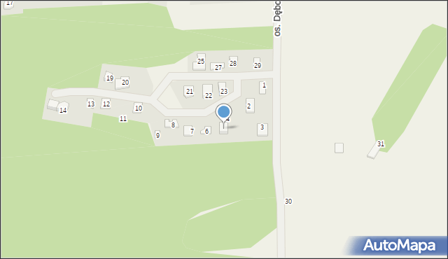 Jeziorna, Osiedle Dębowe, 5, mapa Jeziorna