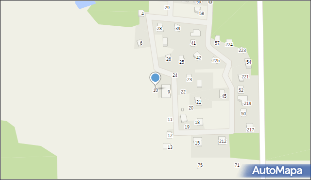 Jeziorna, Osiedle Sosnowe, 10, mapa Jeziorna